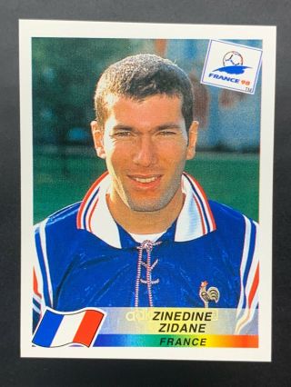 Zinedine Zidane Panini France 98 World Cup Football Sticker 164