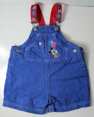 Baby Mickey & Co 12 Months Disney Mickey Mouse Birthday Vintage Summer Overalls
