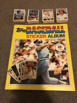 1981 Topps Baseball Sticker Album With Complete Set Of 262 Mlb Stickers