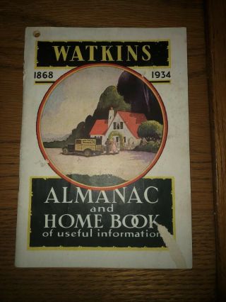 Vintage Watkins Almanac And Home Book,  Conemaugh Pa,  Wilson,  1934