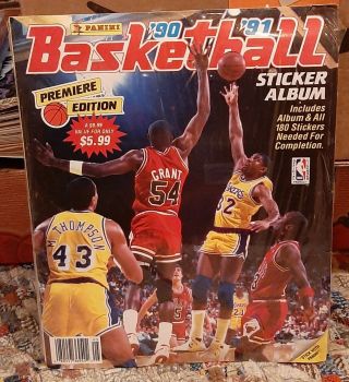 1990 - 91 Panini Nba Basketball 180 Stickers Album Factory Set