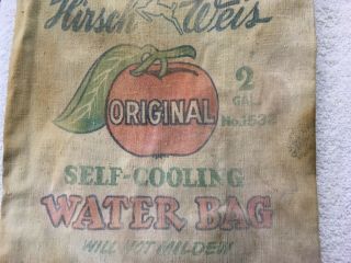 Vintage Hirsch - Weis 1532 Canvas Self Cooling Water Bag Portland Oregon 3
