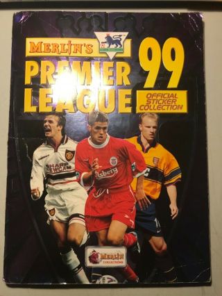 Merlins Premier League 99 Sticker Album,  100 Complete.