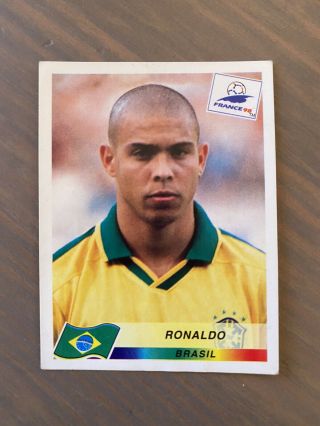 Panini France 98 1998 World Cup Ronaldo Brazil Sticker Number 28