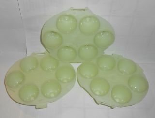 3 Vintage Jell - O Jigglers Easter Egg Molds Smooth Light Green