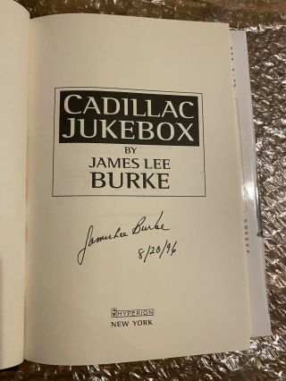 Signed Cadillac Jukebox By James Lee Burke First Edition/1st Print 1996 Hardcove