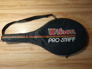 Vintage Wilson Pro Staff Tennis Racket Bag With Strap Black Case Size 125