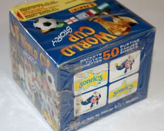 Panini World Cup Story 90 1990 - DISPLAY BOX sealed/OVP 50 Tüten packets 2
