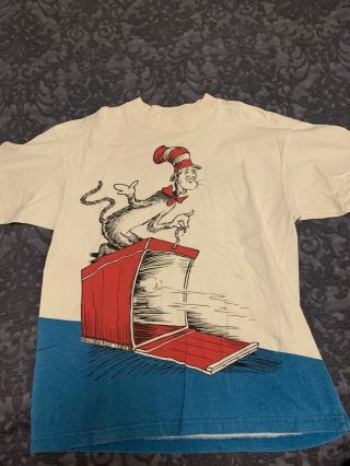 Womens Small Doctor Suess Universal Studios Vintage 90’s All Over Print T Shirt