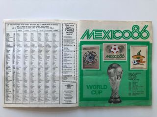 Panini World Cup Mexico 86 Sticker Album 100 Complete 2
