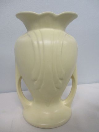 Vintage Hull Usa Pottery Mardi Gras Granada Ivory Cream Vase 49 9 "
