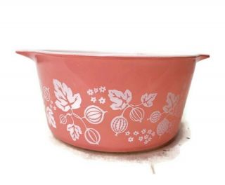 Vintage Pyrex Pink Gooseberry 473 Casserole Bowl 1 Qt (no Lid) No Cracks