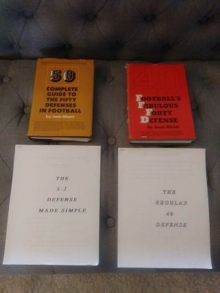 Vtg 40 & 50 Football Defensive Books / Playbooks 1974 - 1975 1st Ed Dust Jackets