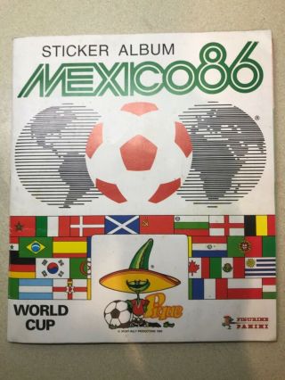 Panini Mexico 86 World Cup Sticker Album.  100 Full,  Good Cond
