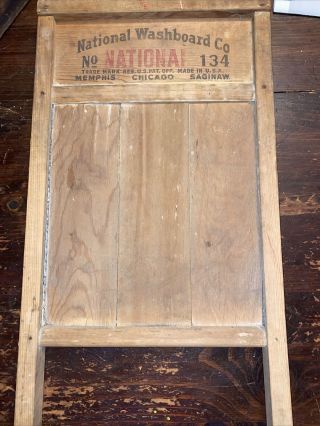 Antique Vintage National Washboard Co No 134 Chicago Saginaw Memphis Universal