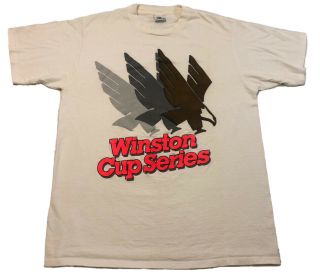 Vintage 80s Nascar Winston Cup Series T - Shirt Big Logo Single Stitch Xl White