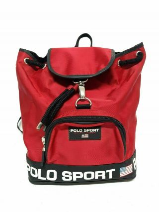 Vintage Polo Sport Ralph Lauren Spell Out Unisex Back Pack Bag