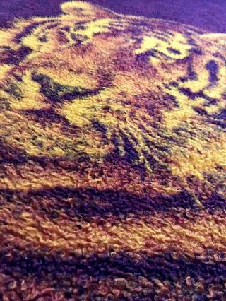 VTG BIEDERLACK BLANKET Tiger Blanket Throw Reversible MADE USA Vintage 3
