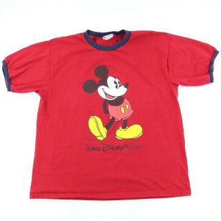 Vintage Mickey Mouse Ringer T - Shirt Men 
