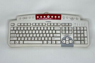 Compaq Desktop Vintage Usb Tactile Keyboard (model Ku - 9978) - Rare Red