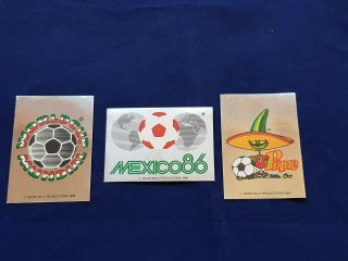 Panini Wm Wk Wc 1986 Mexico 86,  Intro Sticker/bilder 1 - 2 - 3,  Badges/wappen