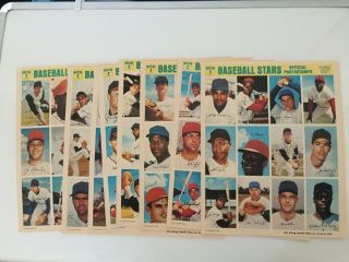 9 Uncut Sheets.  1969 National League Photostamps Mlb Stars Complete Set