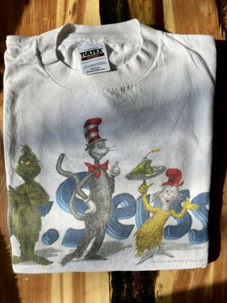 1999 Vintage Dr.  Seuss (grinch,  Cat In The Hat,  Green Eggs & Ham) T - Shirt Medium