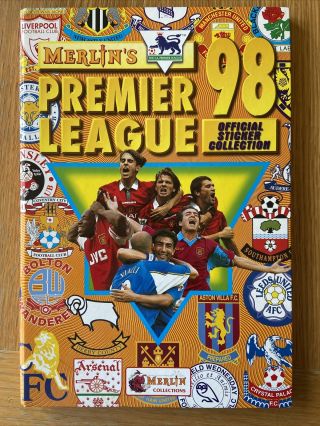 Merlin Premier League 1998 100 Complete Sticker Album With Binder
