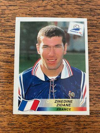 Zinedine Zidane France Panini World Cup France 1998 Rookie Sticker 164