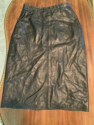 Vintage Michael Hoban North Beach Leather 25 " Pencil Skirt Sz S Xs 5/6