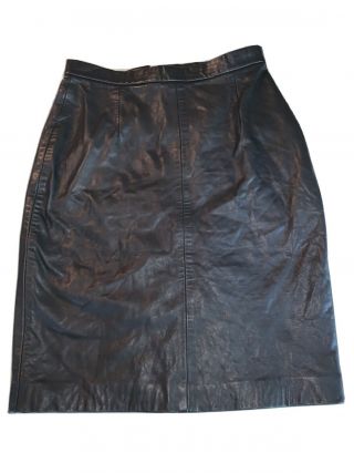 Vintage Michael Hoban North Beach Leather 26 " Pencil Skirt Sz S M 7/8
