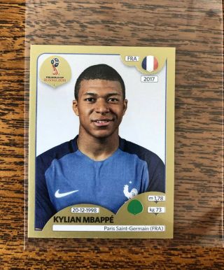Kylian Mbappe France Panini World Cup 2018 Swiss Gold Edition Rookie Sticker 209