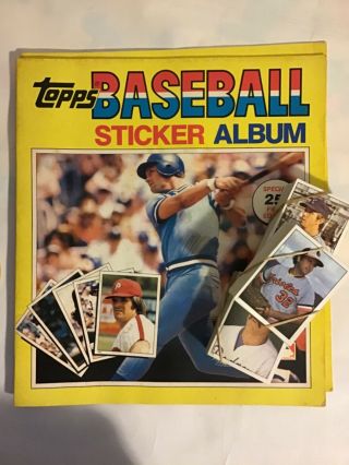 1981 Topps Baseball Sticker Album With Complete Set Of 262 Mlb Stickers