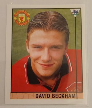 2 x David Beckham Rookie Merlin Premier League 96 Stickers Manchester United 5