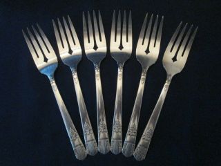 Set 6 Salad Forks Vintage Wm Rogers Oneida Silverplate: Harmony Pattern: Lovely