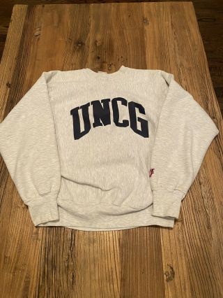 Vintage Unc Greensboro Spartans Uncg Gray Sweatshirt Men’s Reverse Weave Xl