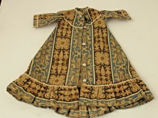 Antique Paisley Cotton Dress For French Or German Bisque Doll Homemade