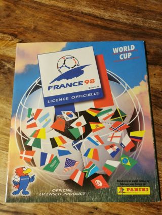Panini World Cup France 98 Album With 128 / 560 Stickers Incomplete