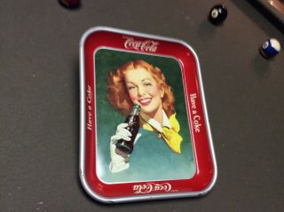 Vintage Coca - Cola Tray Redhead Girl