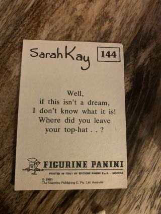 Panini Sarah Kay Stickers/cards - Complete Set Of 144 (1980 Figurine) 2