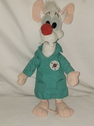 14” Vintage 1997 Ace Animaniacs Pinky And The Brain Stuffed Animal Plush Toy Lab