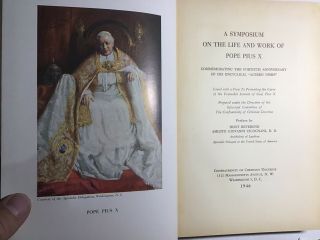 1946 Book A Symposium On The Life And Work Of Pope Pius X 3