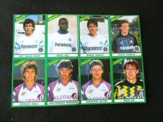 8 Images Planche Panini Foot 91 Football 1991 Om Marseille Tfc Toulouse Boli