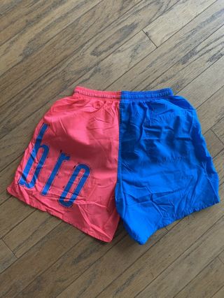 Vintage 80s 90s Umbro Soccer Shorts Nylon Neon Color Block Spell Out Medium