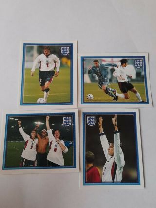 Merlin Official England 98 World Cup David Beckham Sticker Bundle Of 4