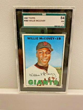 1967 Topps 84 Willie Mccovey Giants Psa Nm 7