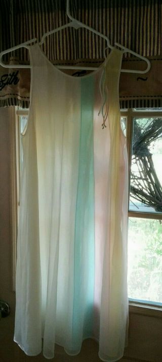 Vintage Multi - Color Kayser Nightgown Size Small