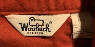 Vintage Woolrich Red Flannel Shirt Made In USA Sz Lg EUC 3