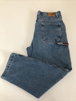 Vintage Tommy Hilfiger Carpenter Jeans Denim Y2k Grunge Womens Size 12 Blue