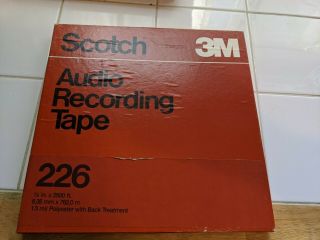 Scotch 3m Studio Mastering Tape 226 10.  5 " Metal Reel To 1/4 " Radio Show Vtg 26